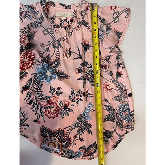 Loft Pink Floral Top Size XXSP - Picture 7 of 8